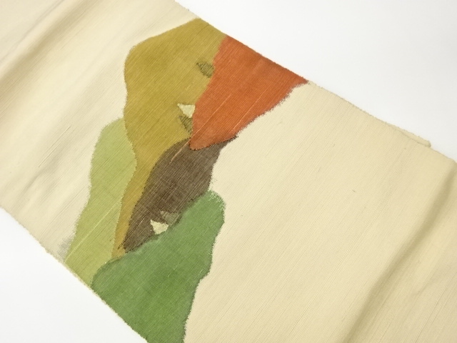 JAPANESE KIMONO / VINTAGE NAGOYA OBI / TSUMUGI / WOVEN MOUNTAIN